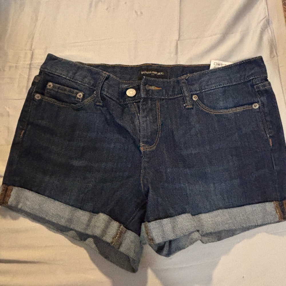 Dark Blue Denim Shorts banana republic 29